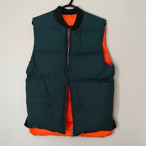 Vintage Green and Orange Puffer Vest